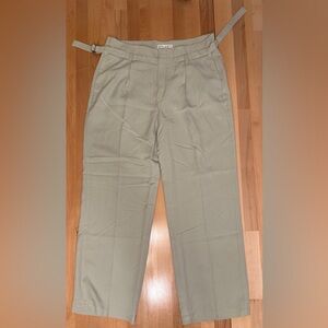 Free People Women's Falling Out Trouser Straight Leg Green Pants Size 12